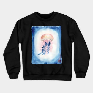 Jellyfish chrysaora pacifica sealife watercolor Crewneck Sweatshirt